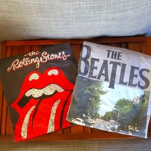 The Beatles and Rolling Stones 2XL T Shirts
